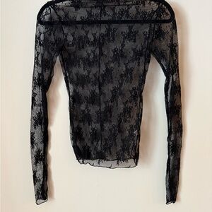Women’s Free People Black Floral Lace Top Size Small
